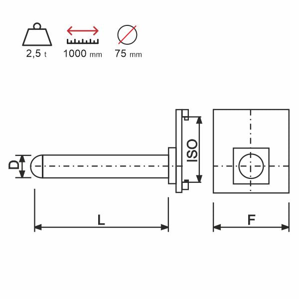 nosný trn k čelnímu vozíku OT 25/10