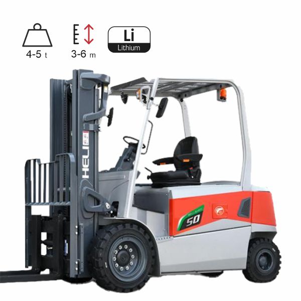 vysokozdvižné vozíky elektrické HELI G3-LI 4-5t, čtyřkolové