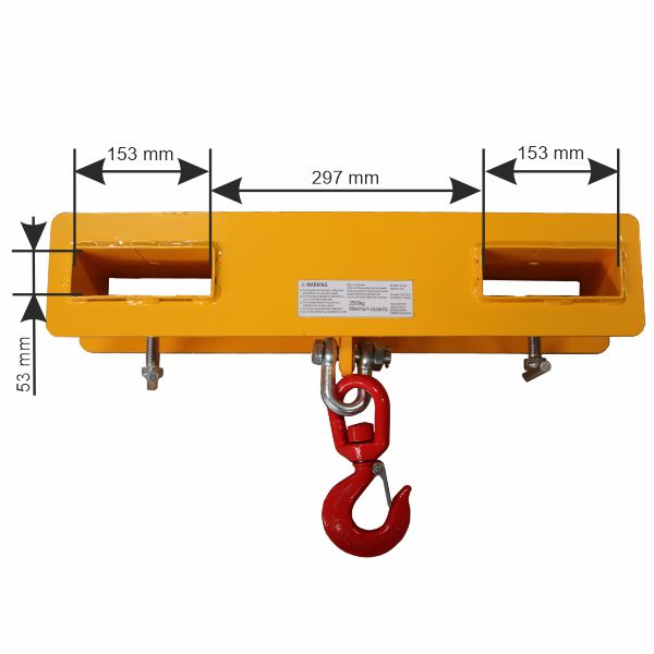 závěsný hák na vysokozdvižný vozík čelní MK25 rozměry