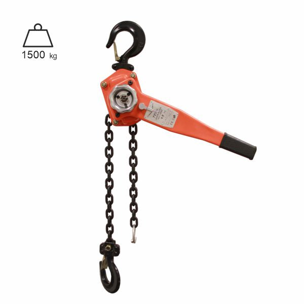 kladkostroj ráčnový HSHZ1,5x1,5 nosnost 1,5 tuny délka řetězu 1,5 m