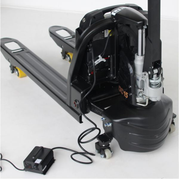 paletový vozík elektrický lithiový HELI CBD15J-LI-S black edition nabíjení s baterií ve vozíku