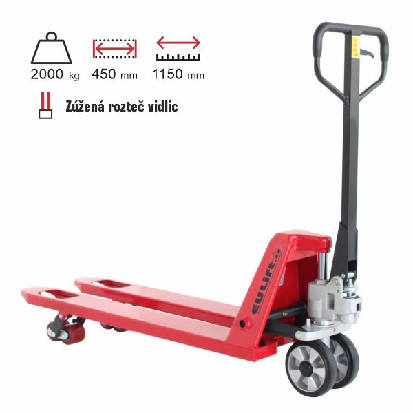 paletový vozík zúžený eulift BF450