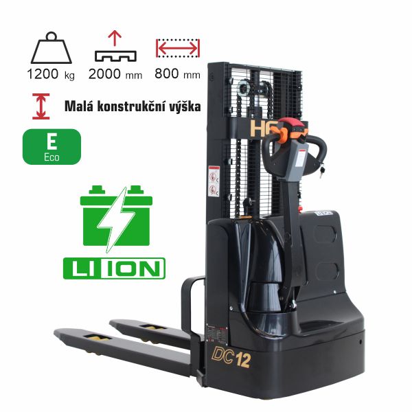 vysokozdvižný vozík elektrický eko HELI CDD1220J-LI black edition s lithiovou baterií