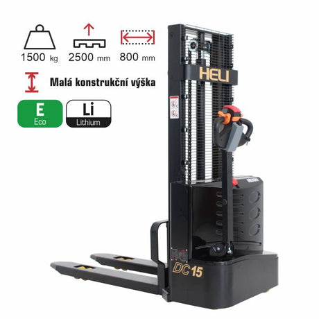 vysokozdvižný vozík elektrický lithiový HELI CDD1525J-LI black edition