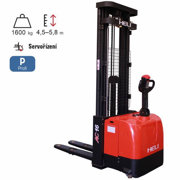 vysokozdvižný vozík elektrický profi HELI CDD16TE triplex zdvih