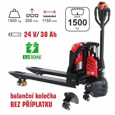 paletový vozík elektrický eko HELI CBD15J-LI-S s lithiovou baterií