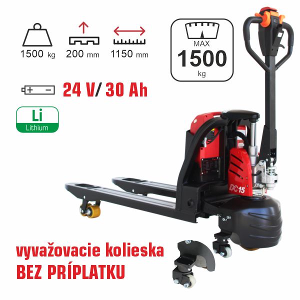 paletový vozík elektrický HELI CBD15J-LI-S